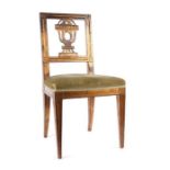 Reserve: 250 EUR        Louis XVI-Stuhl Deutschland, wohl Berlin, Ende 18. Jh., Holz vergoldet,