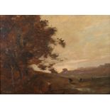 Reserve: 100 EUR        Corot, Camille Jean-Baptist, nach 1796 - 1875. "Hirte mit seinen Tieren in