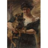 Reserve: 750 EUR        Kapell, Paul Ostrowo/Preußen 1876 - 1943 Stuttgart. "Junge Frau mit Hund",