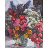 Reserve: 80 EUR        Schlipf, G. Maler des 20. Jh.. "Blumenstillleben" mit einem bunt gemischten