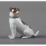 Reserve: 150 EUR        Miniatur-Hund Meißen, 1924-34, Porzellan, polychrome feine