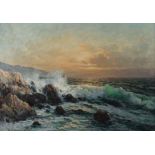 Reserve: 200 EUR        Wolfinger, R. S. Landschaftsmaler des 20. Jh.. "Meeresbrandung", an