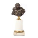 Reserve: 250 EUR        Bildhauer des 19.Jh. "Küssendes Paar", Bronze, dunkel patiniert,