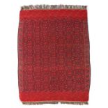 Reserve: 200 EUR        Sumak Kelim Turkmenistan, um 1920, Wolle handgeknüpft, Schmückbordüre, rotes
