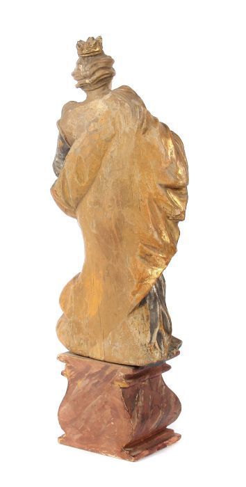 Reserve: 180 EUR        Bildschnitzer des 19. Jh. "Bekrönte Madonna", Lindenholz, - Image 3 of 3