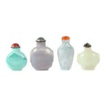 Reserve: 30 EUR        4 Snuffbottles China, unterschiedliche Edelsteine/Mineralien, verschiedene