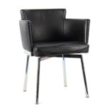 Reserve: 200 EUR        Stuhl WK Möbel, 1990er Jahre, verchromtes Metallgestell und
