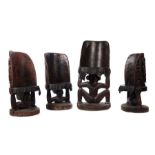 Reserve: 500 EUR        Häuptlingsthron und 3 Stühle Afrika, Holz geschnitzt, schwarz gefasst, der