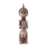 Figur Afrika, 2. Hälfte 20. Jh., Holz geschnitzt, polychrom gefasst, stehende, männliche Figur von