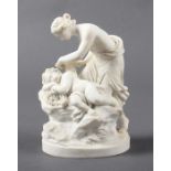 Reserve: 200 EUR        Figurengruppe "Venus stutzt dem schlafenden Amor die Flügel" Sèvres, III.
