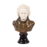 Reserve: 250 EUR        Italienischer Bildhauer des 20. Jh. "Büste Ludwig van Beethovens", Gesicht