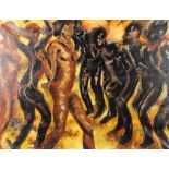 Africa oder Africo ?, Maler des 20./21. Jh.. "Tanzende weibliche und männliche Afrikaner", unten