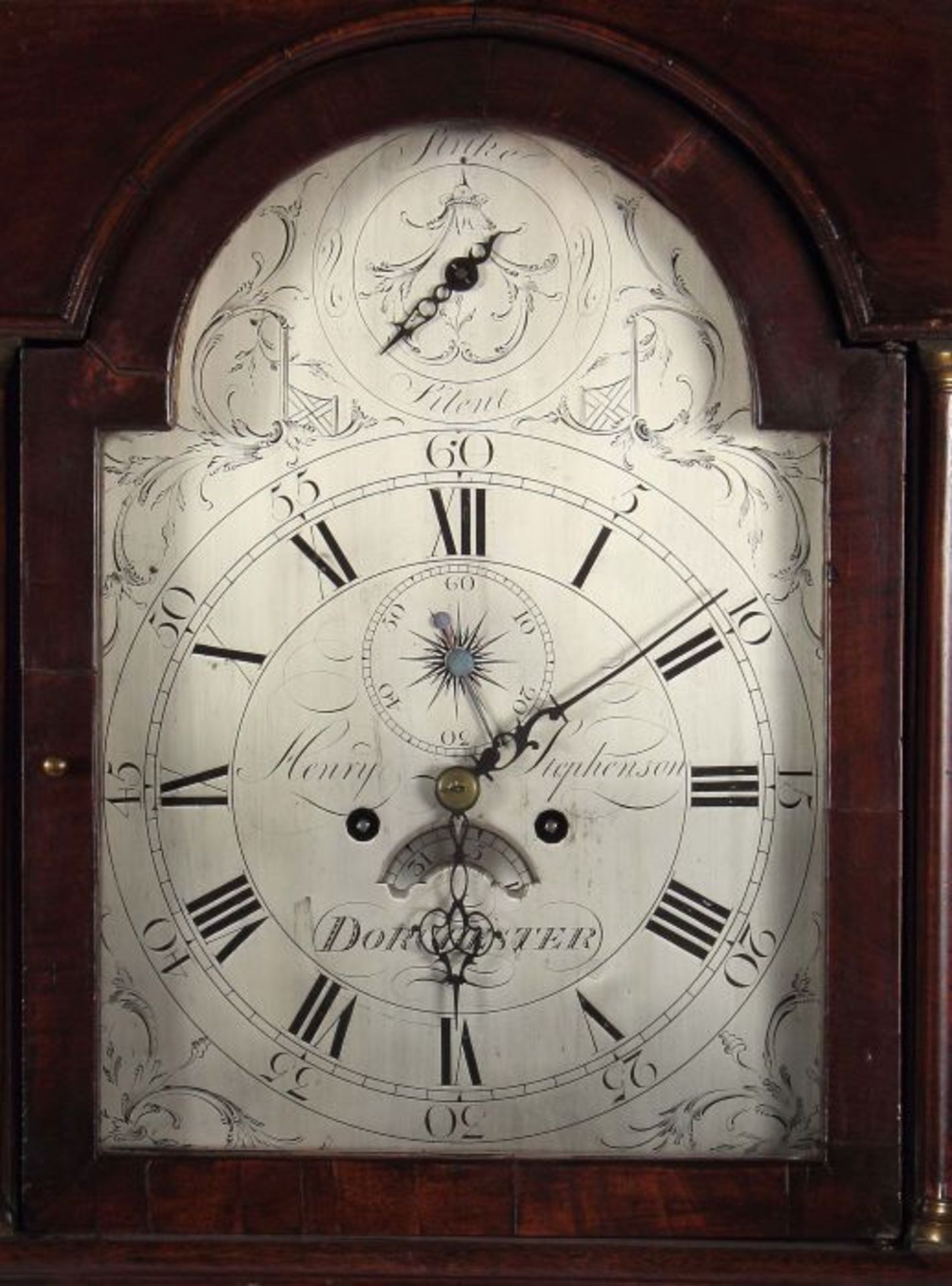 George III-Standuhr England, Ende 19. Jh., bez. " Henry Stephenson ", Eiche, gerader Uhrenkorpus, - Bild 2 aus 2