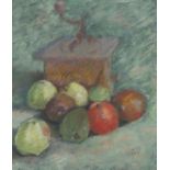 Dürr, Louis Burgdorf 1896 - 1972 Stampa, schweizer Maler. "Stillleben mit Früchten vor einer