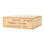 1 Kiste Chateau Tronquoy-Lalande 1981, a.c. St. Estephe, 3 Flaschen, 0,75 l. In ungeöffneter