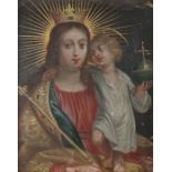 Maler des 18./19. Jh. "Maria, die Himmelskönigin", Darstellung der bekrönten Mutter Gottes, mit