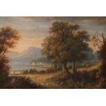 Reiff, F., wohl Franz Aachen 1835 - 1902 ebenda, deutscher Maler. "Landschaft mit Gebirgssee",