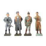 4 Persönlichkeiten und Offiziere Lineol, 7-er Serie, 30er Jahre,1x A. Hitler im Mantel mit