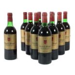 11 Flaschen Chateau Mingot 1982, Bordeaux, H.Bord, mis en bouteilles au chateau, 0,75 l, Füllstände: