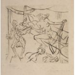 Hochsieder, Norbert 1879 - 1958. "Potiphar", Linolschnitt/grautoniges Papier, unten rechts mit