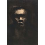 Künstler/in des 19./20. Jh. Umkreis Käthe Kollwitz. "Männerkopf", verschattete Darstellung aus