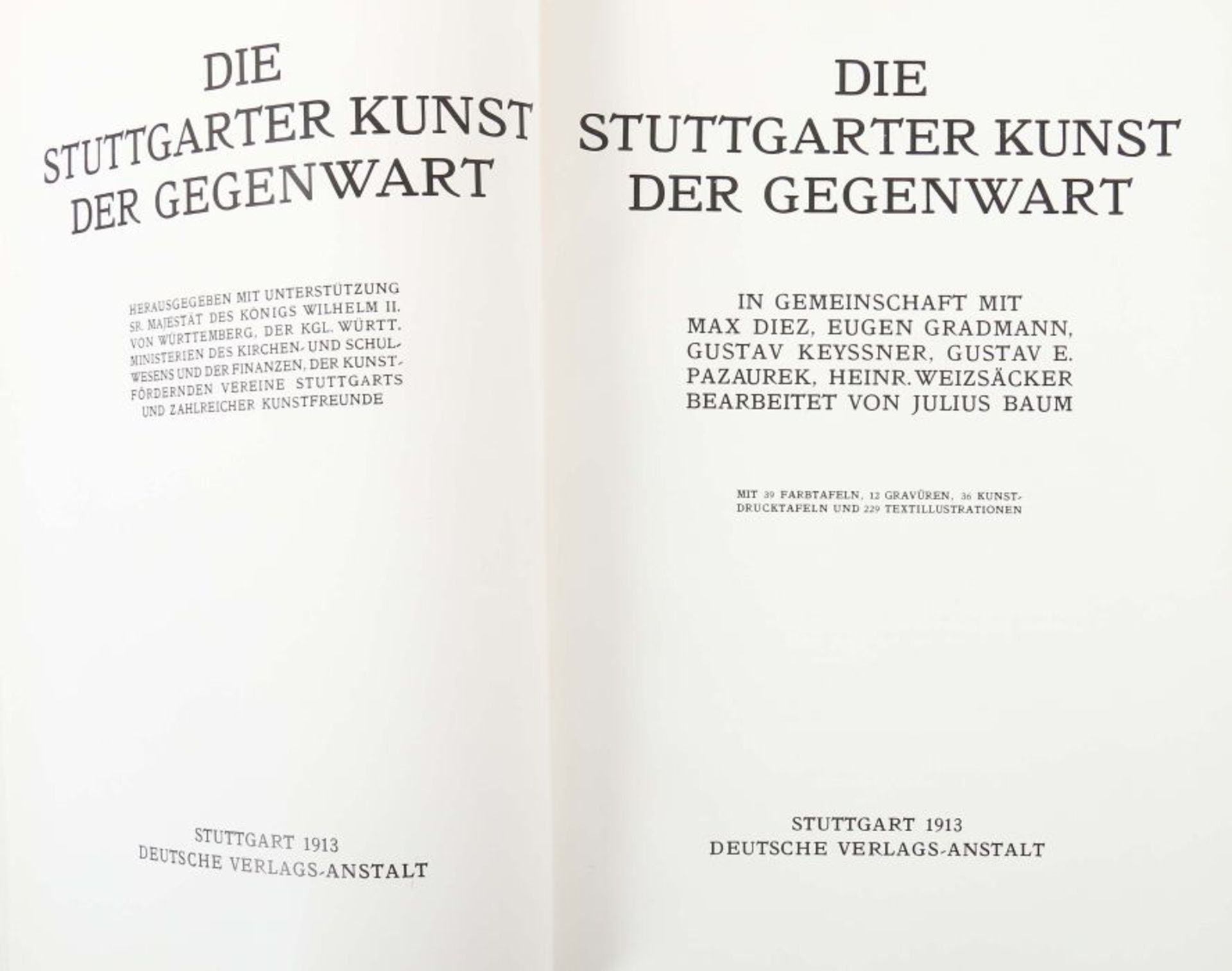 Baum, Julius (bearb.) Die Stuttgarter Kunst der Gegenwart, Stuttgart, Deutsche Verlags-Anstalt, - Bild 2 aus 3