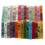 30 Vivatbänder um 1914/15, 30 verschiendenfarbige Bänder aus seidenartigem Mischgewebe, als Andenken