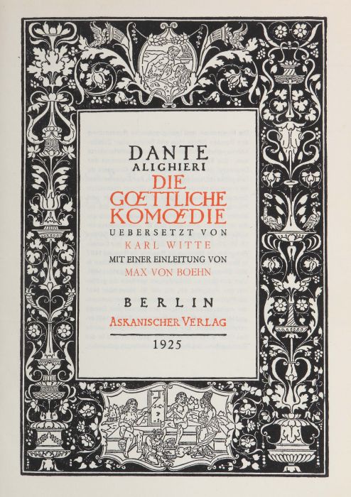 Dante Die göttliche Komödie, Berlin, Askanischer Verlag, 1925, mit zahlr. Abb. und montierten - Bild 2 aus 2