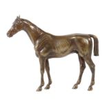 Tierbildhauer des 19./20. Jh. "Stehendes Pferd", Wiener Bronze, vollplastische naturalistische