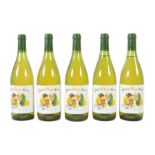 5 Flaschen Macon Villages Nouveau 1991, Chardonnay, Mommessin, 0,75 l, 12,5% vol., Füllstände: