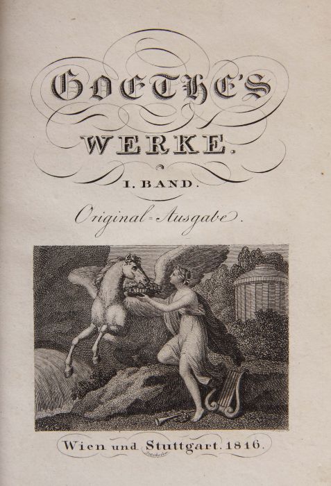 Goethe, Johann Wolfang von Goethes Werke, 24 von 26 Bänden, je mit Titelkupfer und gestochenem Titel - Bild 4 aus 4