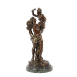 Rancoulet, Ernest, nach Frankreich 1870 - 1915. Amor mit Psyche, Bronze, braun patiniert, der