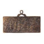 "Zug der Bacchanten" Historismus 19./20. Jh., antikisierendes Bronzerelief, mit Galathea, Apoll