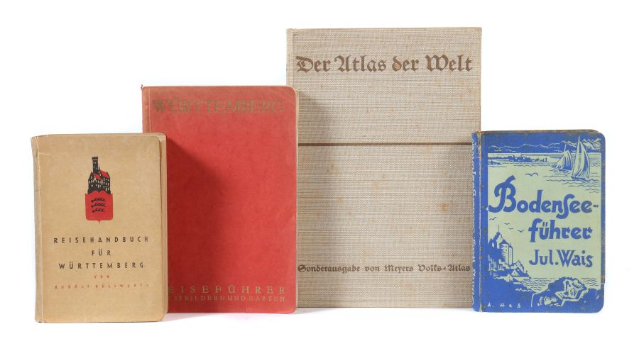 3 Reiseführer und 1 Atlas Rudolf Höllwarth, Reiseführer durch Württemberg und Hohenzollern,