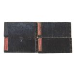 4 Bücher Japan, wohl Meiji-Periode, Texte im Holzdruckverfahren, Buch je mit roten Stempeln. Alters-