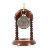 Taschenuhrenständer mit Herrentaschenuhr London, 1863, Silber, Uhr: ziseliertes Zifferblatt mit röm.