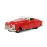 Cabriolet Schuco Patent, Examico II 4004, Blech, Made in Western Germany, Rot, Uhrwerkantrieb,