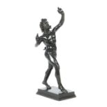 Faun Um 1900, wohl Bronze, schwarz patiniert, auf Bronzesockel montiert, vollrunde Ausführung,