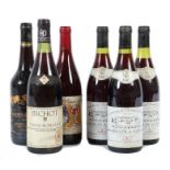 Konvolut französischer Rotwein 1983-1997, 6 Flaschen best. aus: 1x Bichot, Vosne-Romanee; 3x