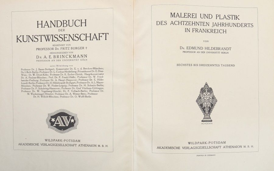 Burger, Fritz und Brinckmann, A.E. (Hrsg.) Handbuch der Kunstwissenschaft, Wildpark-Potsdam/Berlin- - Bild 2 aus 4