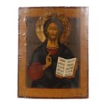 Ikone "Christus Pantokrator" Russland, 18./19. Jh., Darstellung Christi als frontales