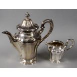 A COFFEE POT AND A MILK JUG Sweden Silver, Baroque form, hallmarked: year's mark C8, master: GEN;