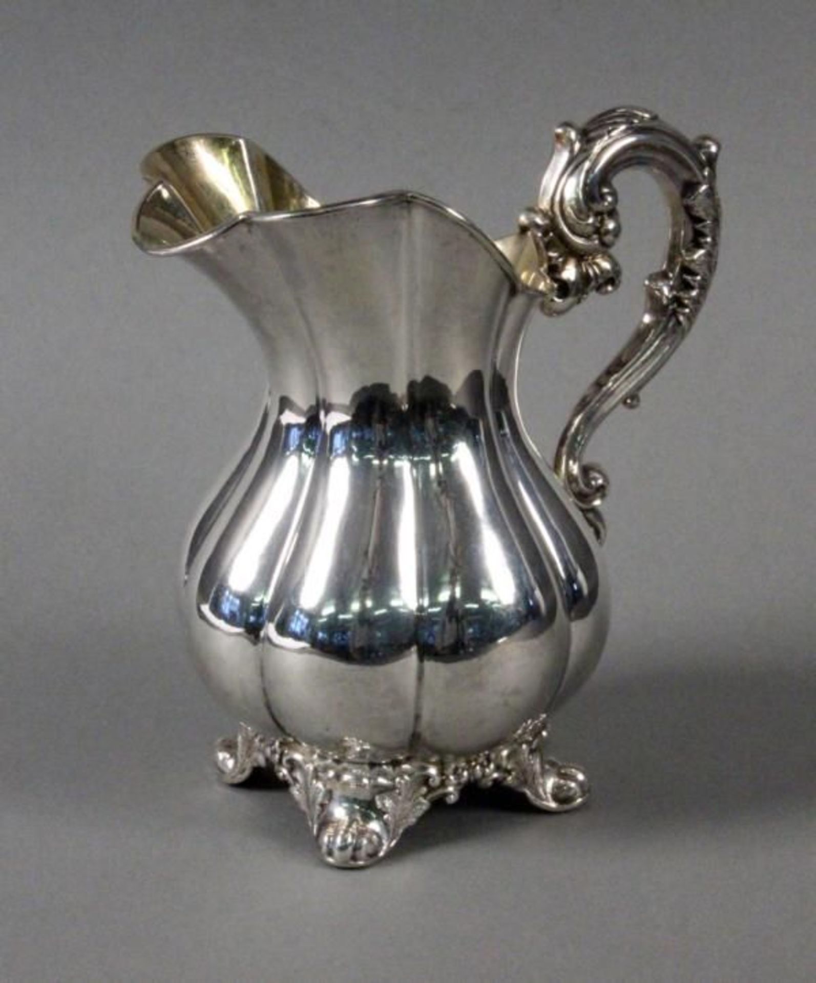 A CREAM JUG Sweden, 1854 Silver with gilt interior, Baroque style, hallmarks with year's mark Z4,