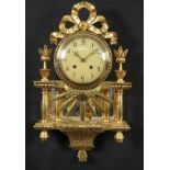 A CARTEL CLOCK Sweden Gilt wooden case of Rococo style, pendulum with striking the hours on a