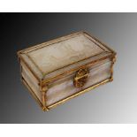 Opening: 4800 EUR    A BAROQUE WEDDING BOX 18th century Mother of pearl with finely cut motifs, gilt