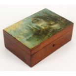 Opening: 60 EUR    CHOCOLATE CASKET France 1900 Lacquered wooden box with colored painted