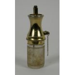 A PERFUME ATOMIZER Paris, ca. 1900 Clear glass with etched and partially gilt decor, atomizer made