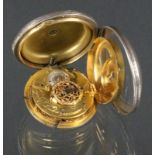 CUGNIER LESCHOT SPINDELTASCHENUHR MITREPETITION Genf um 1820 Vergoldetes Spindelwerk mit Schlag