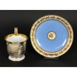 FREUNDSCHAFTSTASSE MIT U-TELLERWien 1818 Goldstaffage mir hellblauem Fond und Reserve mit