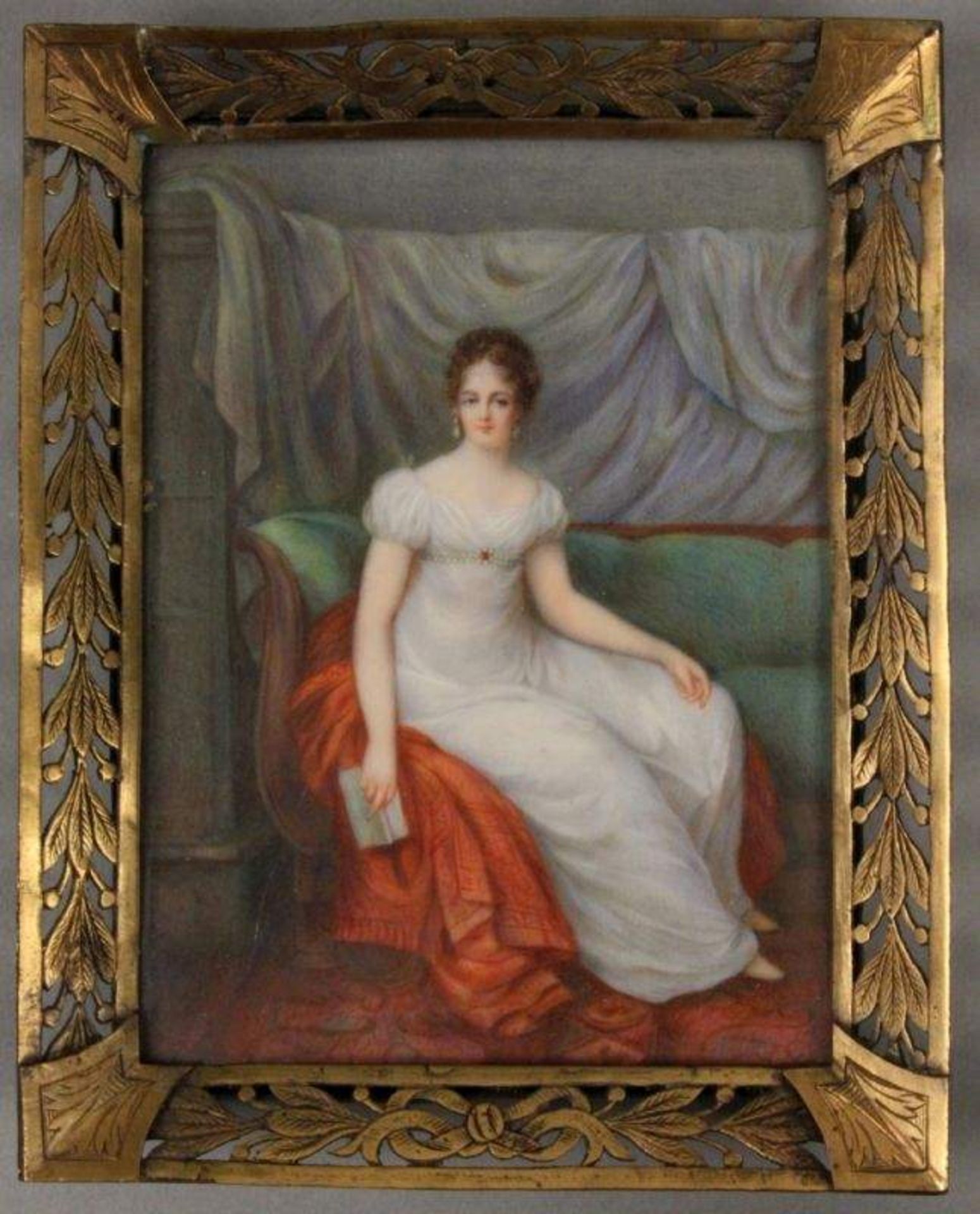 RONDÉFrankreich, 19.Jh. Miniatur der Louise-Adélaïde Starot de Saint-Germain, comtesse de - Bild 2 aus 2